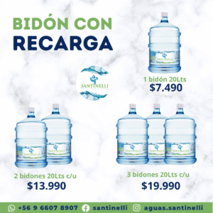 Botellón 20 lts (incluye agua)